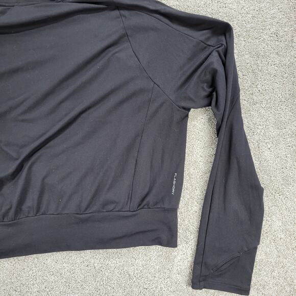 The North Face Womens Flashdry Hoodie XL Black Crisscross Cropped Thumb Holes - Picture 6 of 16